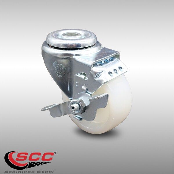 3 Inch SS Nylon Wheel Swivel Bolt Hole Caster with Brake